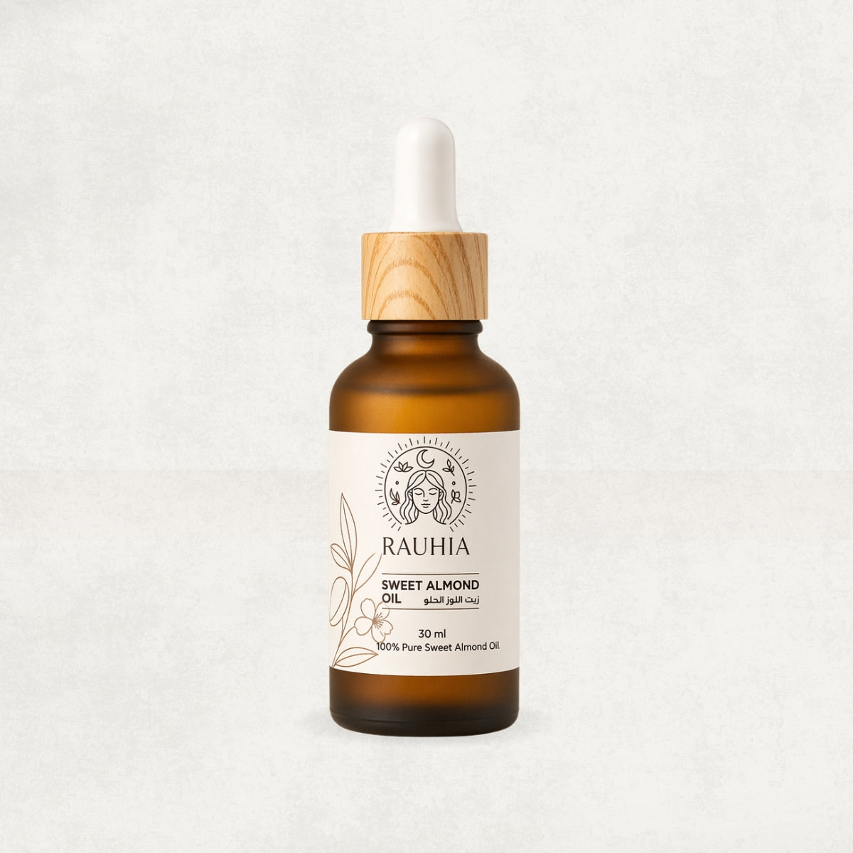 Rauhia Sweet Almond Oil 30ml bottle for body and massage