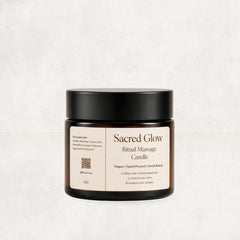 Rauhia Sacred Glow massage candle with rose and frankincense
